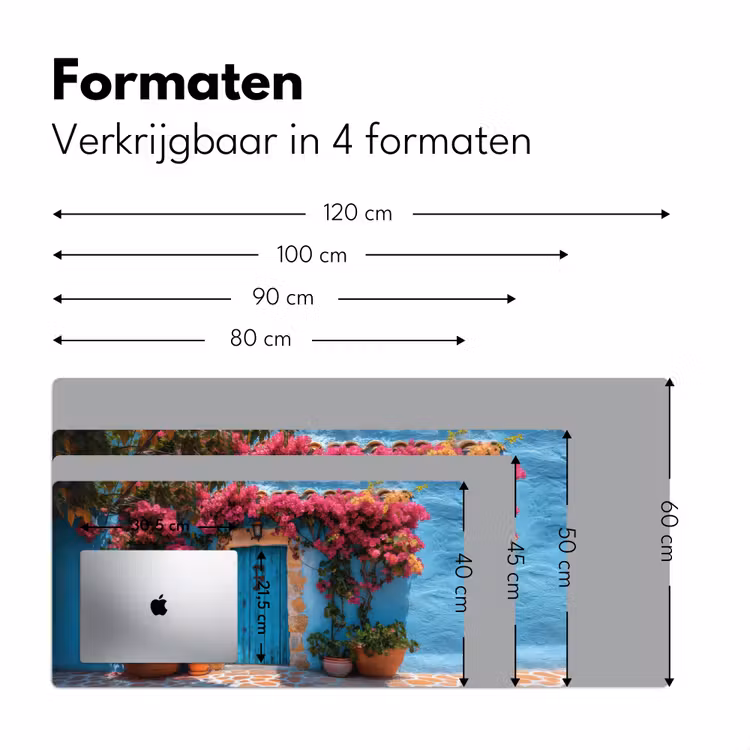 Deur - Hout - Bloemen - Blauw Muismat XXL klein -sfeer5