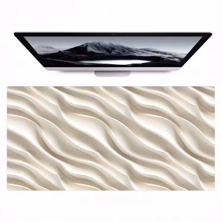 Diagonaal - Golven - Crème Muismat XXL klein 681 -zzz3d