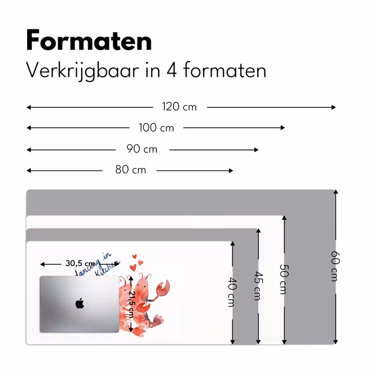 Dier - Dans - Liefde - Waterverf - Rood Muismat XXL klein -sfeer5