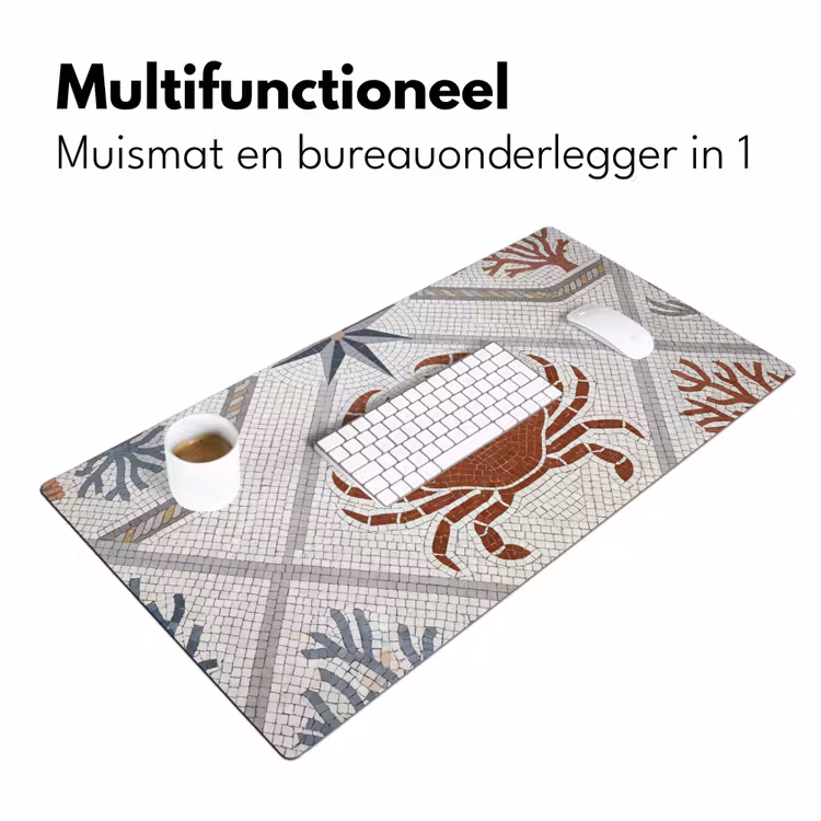 Dier - Mozaïek - Zee - Klassiek - Bruin Muismat XXL klein -sfeer4