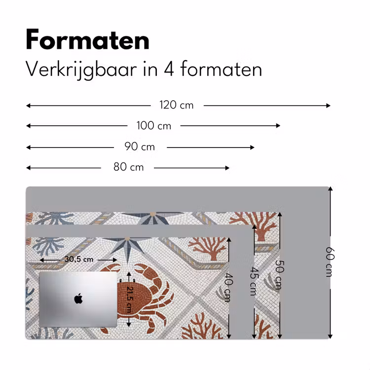 Dier - Mozaïek - Zee - Klassiek - Bruin Muismat XXL klein -sfeer5