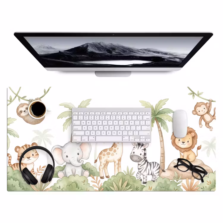 Dieren - Jungle - Pastel Muismat XXL klein -3d