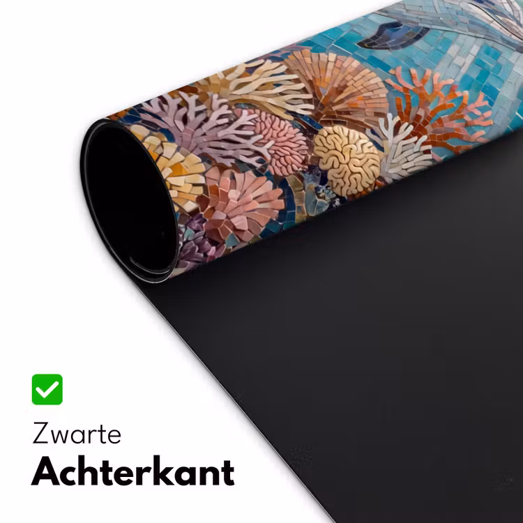 Dieren - Mozaïek - Oceaan - Koraal - Blauw Muismat XXL klein -sfeer2
