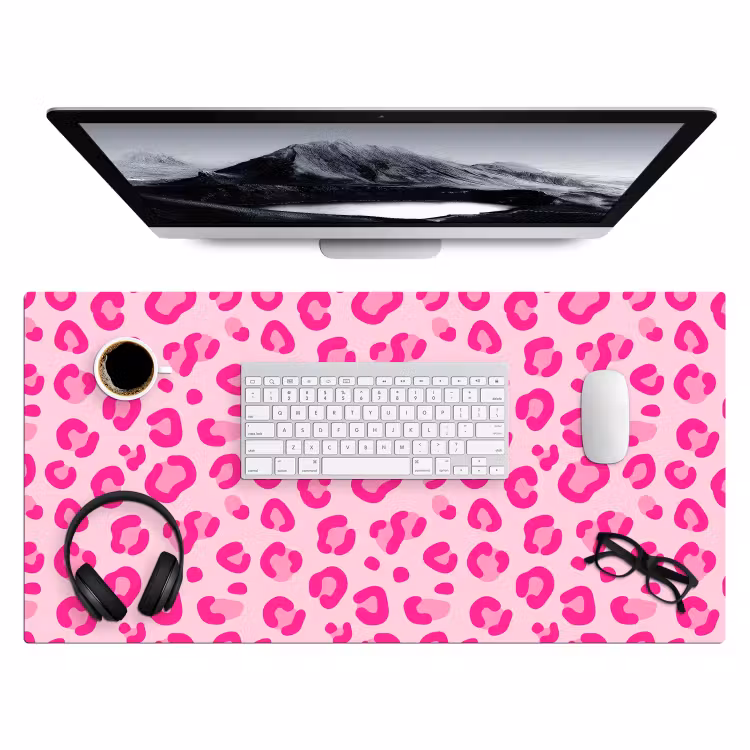 Dierenprint - Patroon - Abstract - Modern - Roze Muismat XXL klein -3d