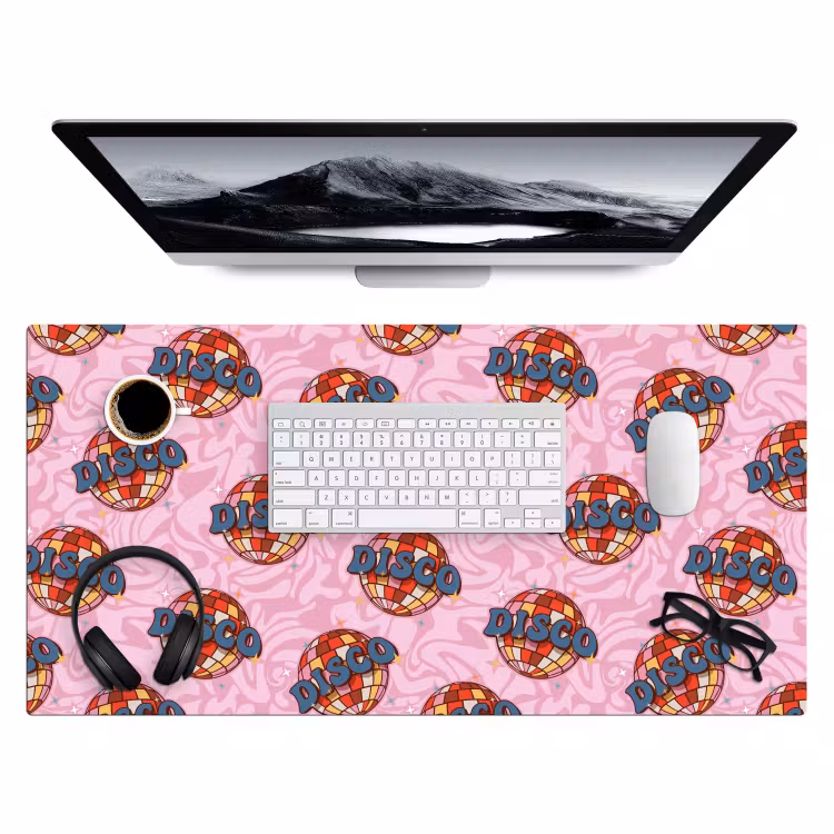 Disco - Bal - Patroon - Roze Muismat XXL klein 681 -3d