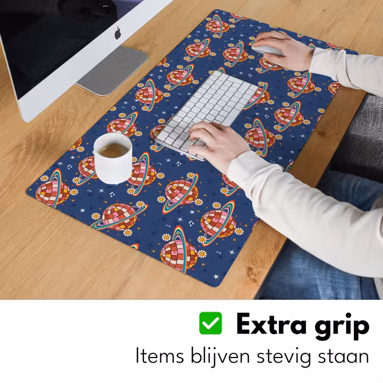 Disco - Blauw - Patroon Muismat XXL klein 681 -sfeer3