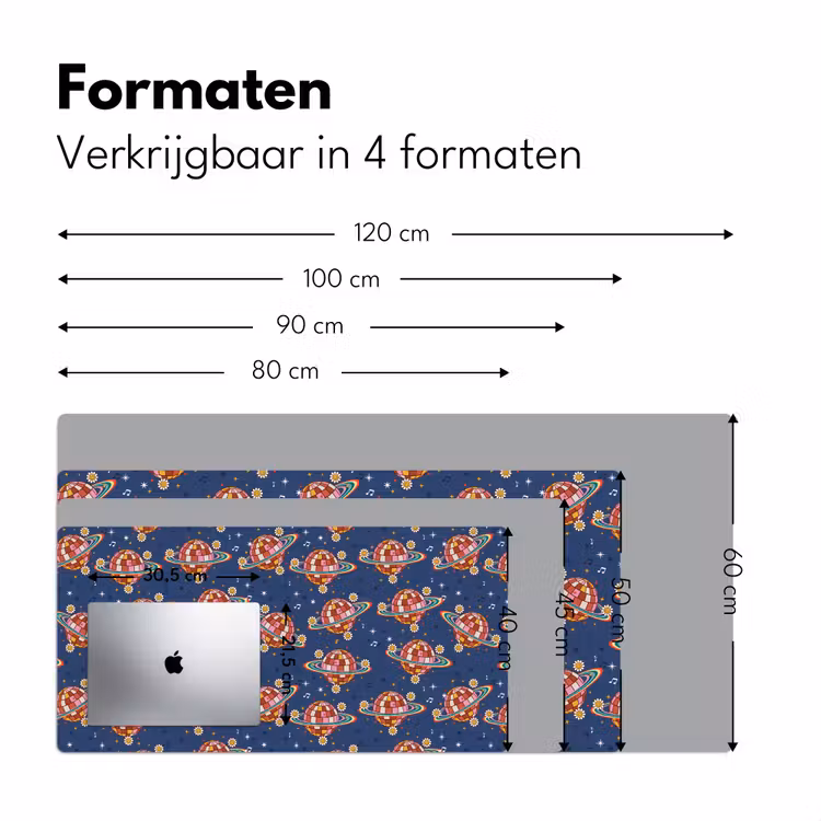 Disco - Blauw - Patroon Muismat XXL klein 681 -sfeer5