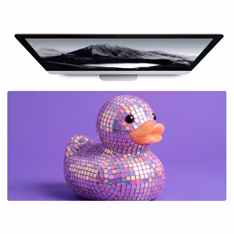 Disco - Eend - Paars Muismat XXL klein -zzz3d
