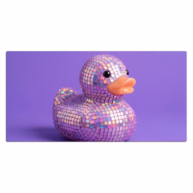 Disco - Eend - Paars Muismat XXL klein -3d_leeg