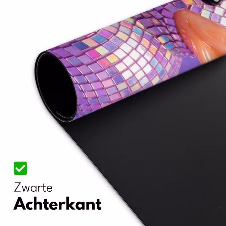 Disco - Eend - Paars Muismat XXL klein -sfeer2