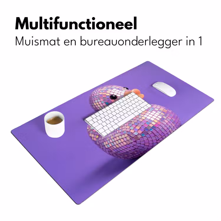 Disco - Eend - Paars Muismat XXL klein -sfeer4