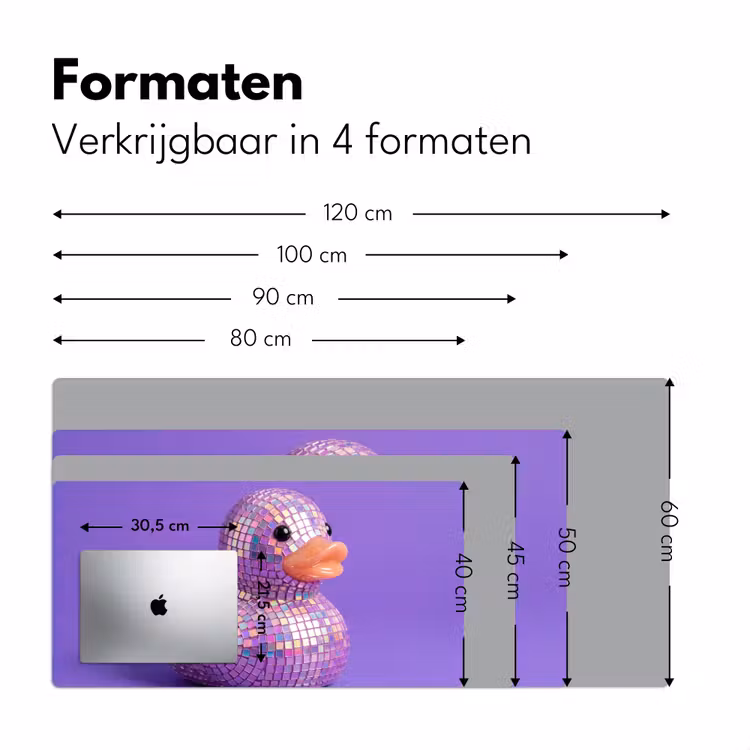 Disco - Eend - Paars Muismat XXL klein -sfeer5