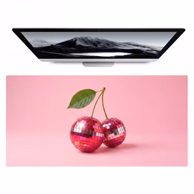 Disco - Kersen - Roze Muismat XXL klein -zzz3d