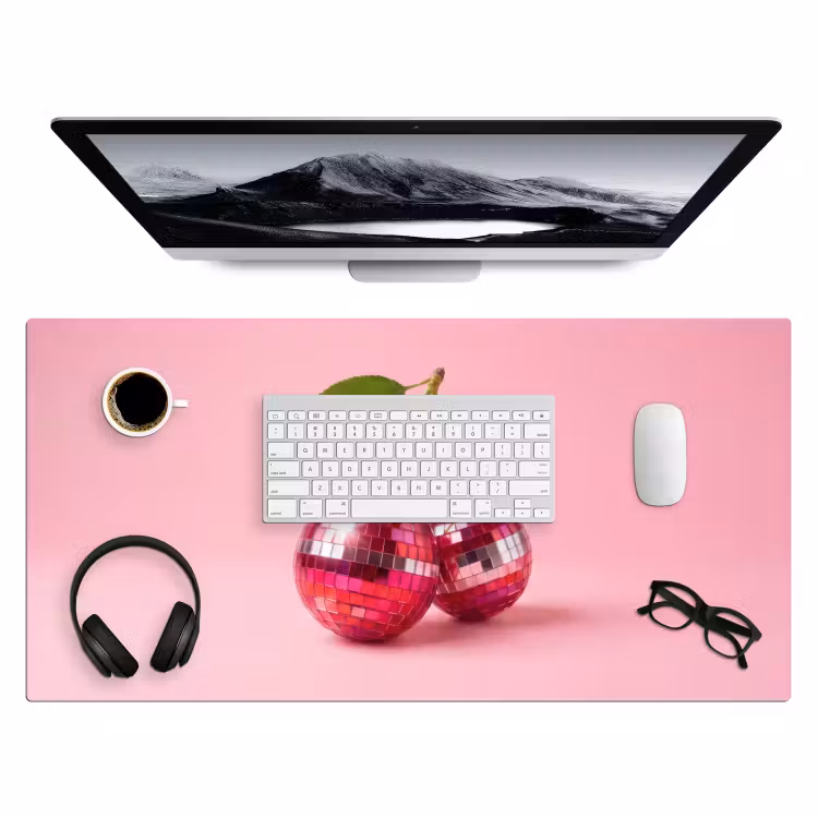 Disco - Kersen - Roze Muismat XXL klein -3d
