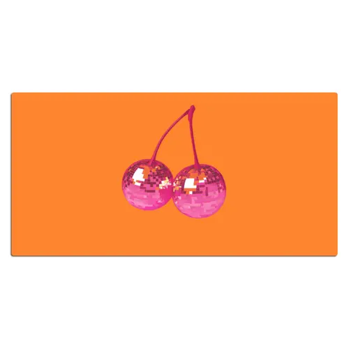 Discoballen - Kers - Spiegels - Roze Muismat XXL klein -3d_leeg