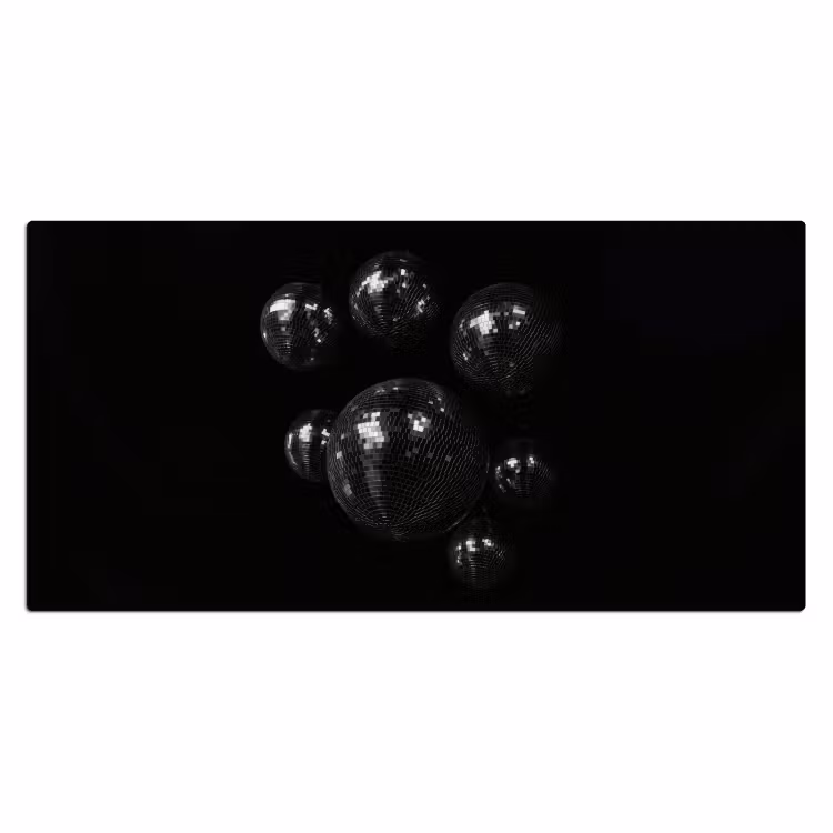 Discoballen - Minimalistisch - Zwart Muismat XXL klein -3d_leeg