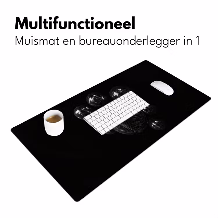 Discoballen - Minimalistisch - Zwart Muismat XXL klein -sfeer4