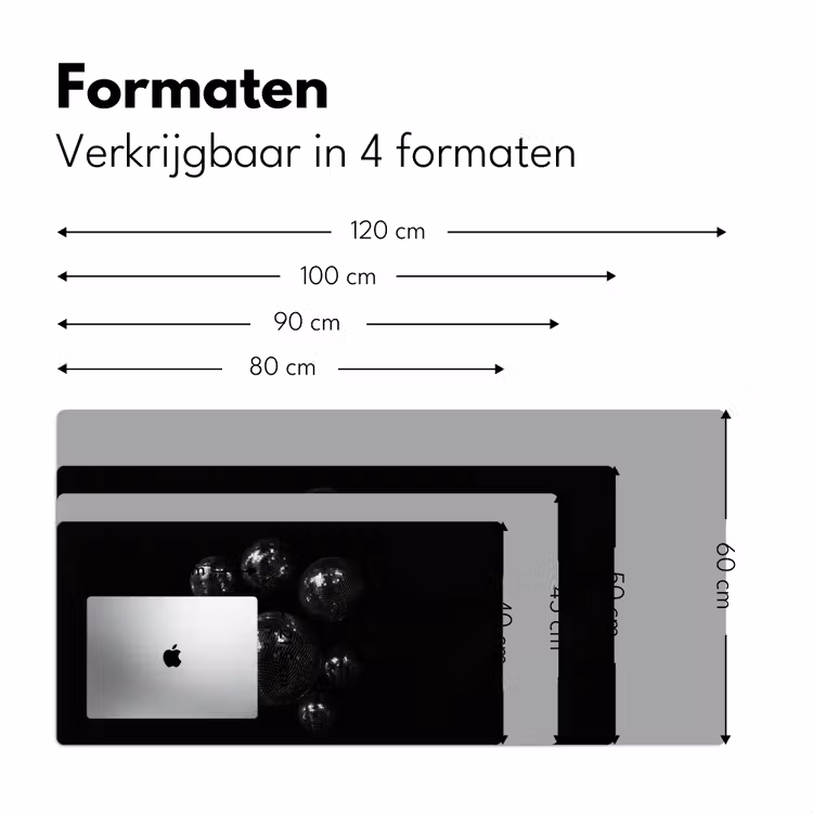 Discoballen - Minimalistisch - Zwart Muismat XXL klein -sfeer5