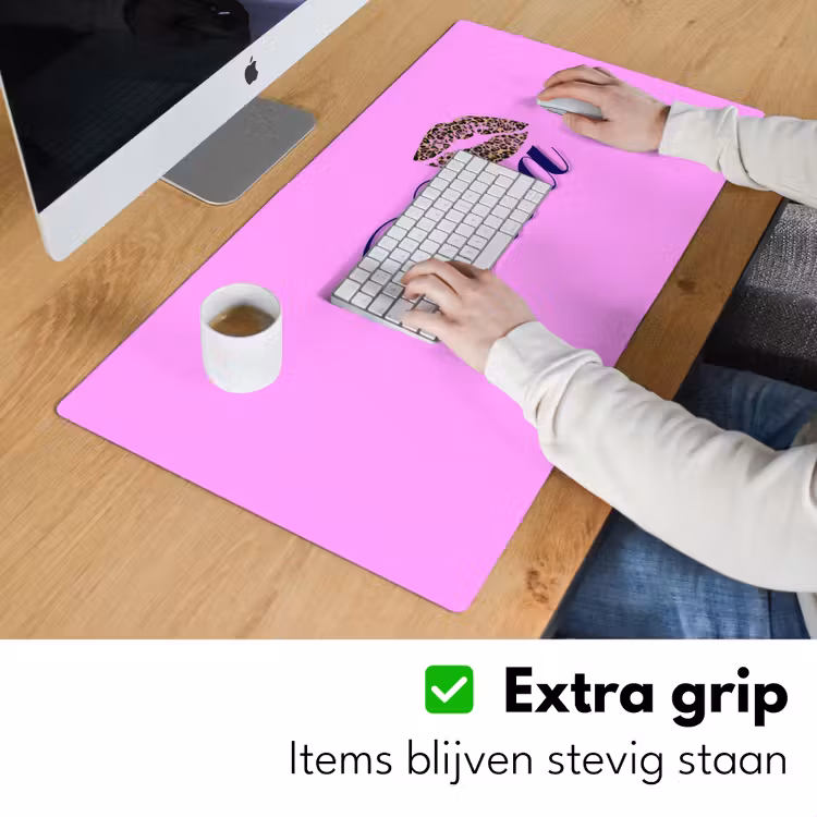 Diva - Lip - Panterprint - Roze Muismat XXL klein -sfeer3