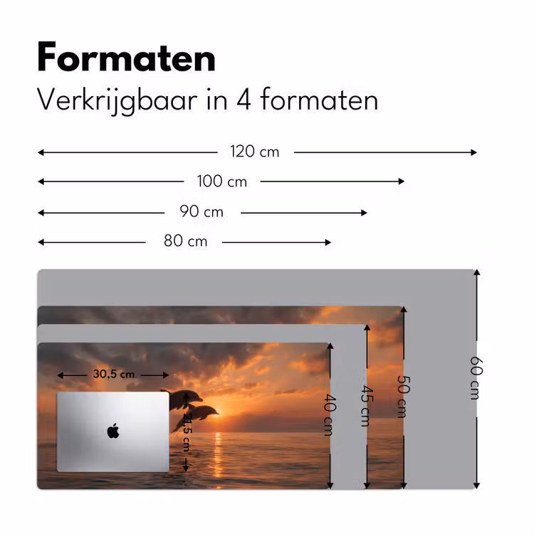 Dolfijnen - Zee - Realistisch Muismat XXL klein -sfeer5