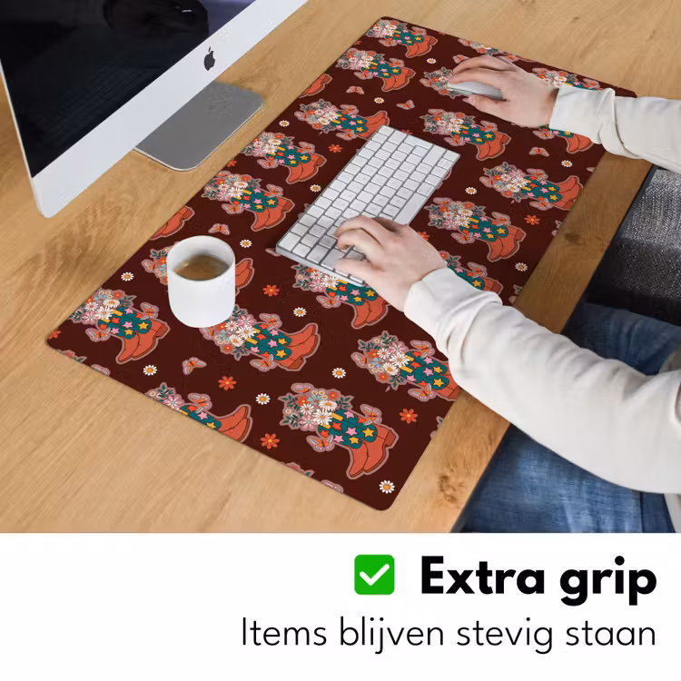 Donker - Cowboy - Laars - Patroon Muismat XXL klein 681 -sfeer3