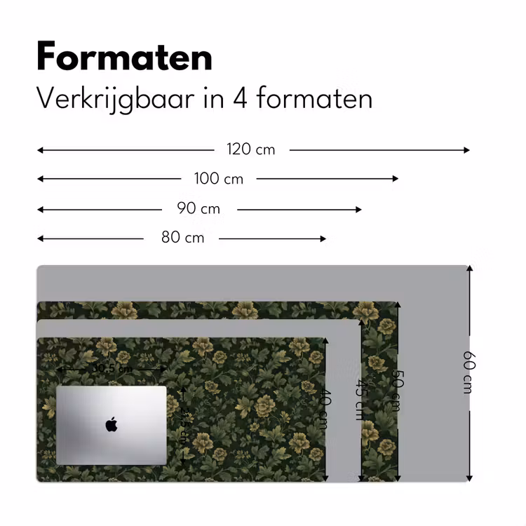 Donker - Groen - Goud - Botanisch Muismat XXL klein 681 -sfeer5