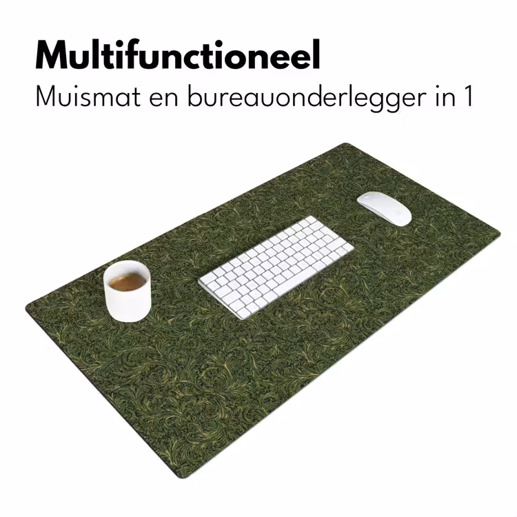 Donker - Groen - Krullend - Botanisch Muismat XXL klein 681 -sfeer4