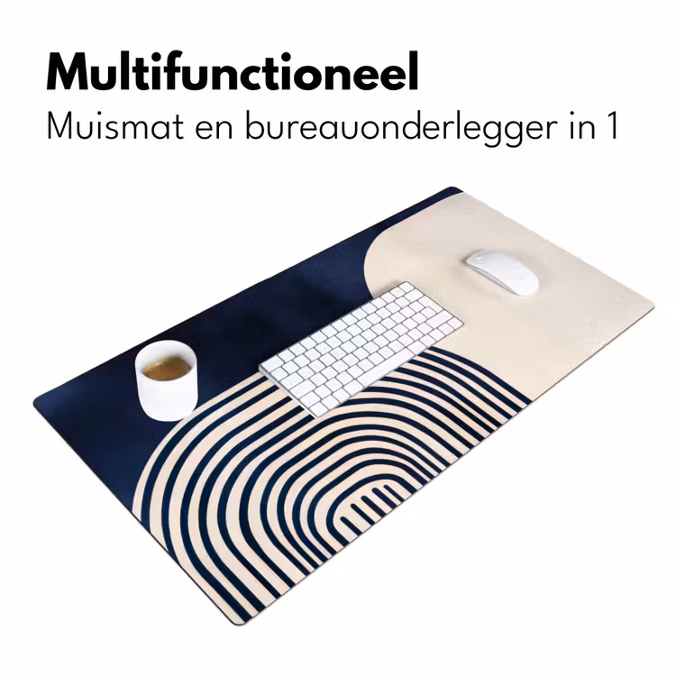 Donkerblauw - Abstract - Lijnen Muismat XXL klein -sfeer4