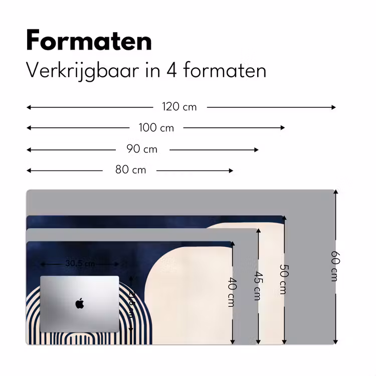Donkerblauw - Abstract - Lijnen Muismat XXL klein -sfeer5