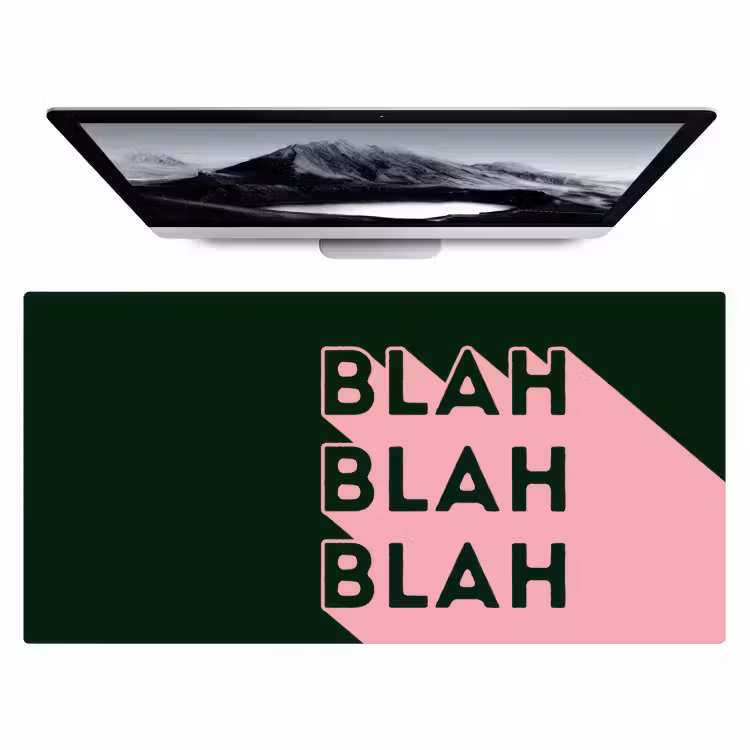 Donkergroen - Tekst - Schaduw - Grafisch Muismat XXL klein -zzz3d