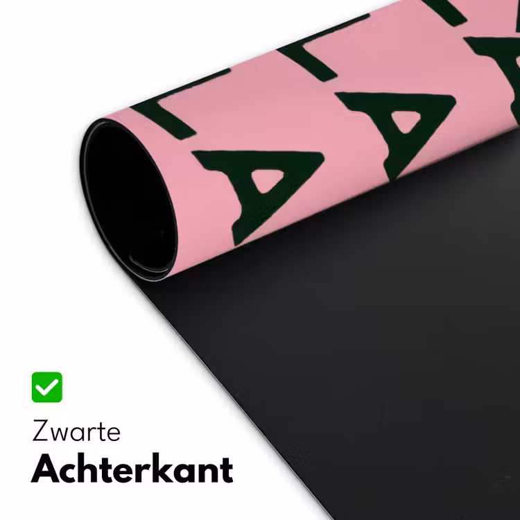 Donkergroen - Tekst - Schaduw - Grafisch Muismat XXL klein -sfeer2