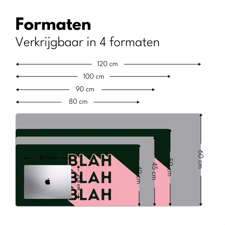 Donkergroen - Tekst - Schaduw - Grafisch Muismat XXL klein -sfeer5