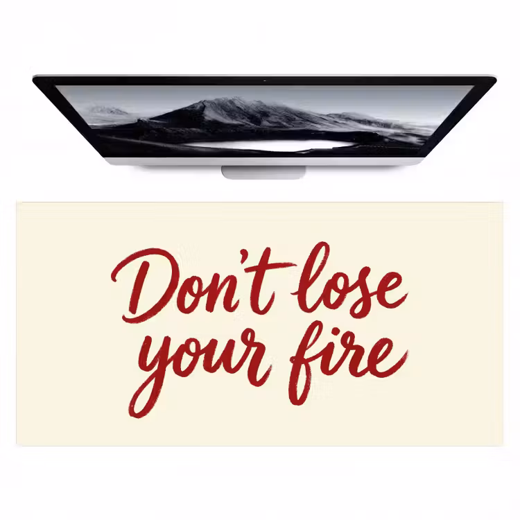 Don't lose your fire - Rood - Wit - Minimalistisch Muismat XXL klein -zzz3d