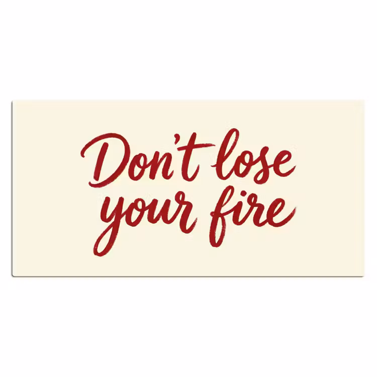Don't lose your fire - Rood - Wit - Minimalistisch Muismat XXL klein -3d_leeg