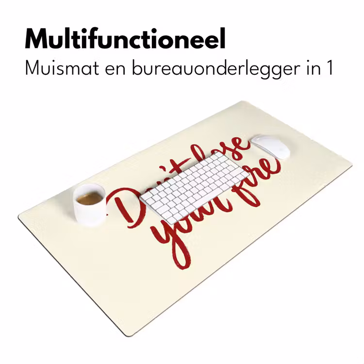 Don't lose your fire - Rood - Wit - Minimalistisch Muismat XXL klein -sfeer4