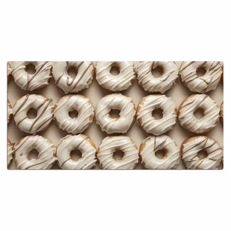 Donuts - Chocolade - Wit - Beige Muismat XXL klein -3d_leeg