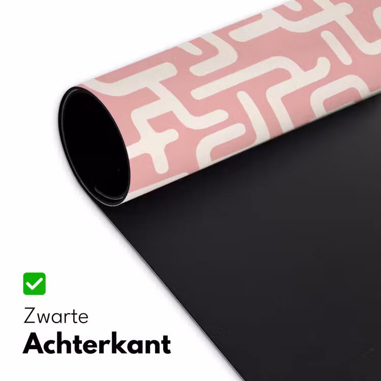 Doolhofpatroon - Roze - Wit - Abstract Muismat XXL klein 681 -sfeer2