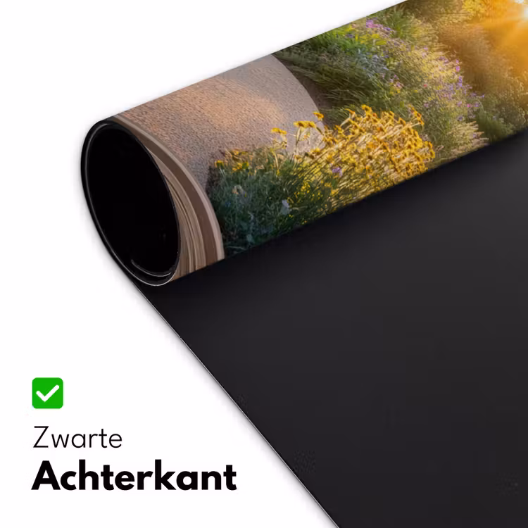 Doorkijk - Bloemen - Natuur - Zon - Pad Muismat XXL klein -sfeer2