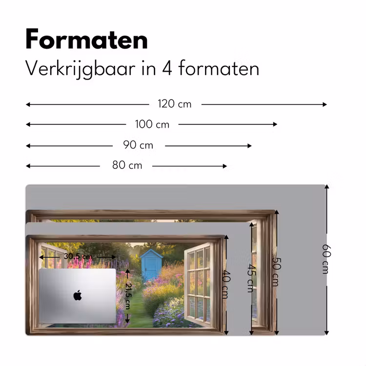 Doorkijk - Bloemen - Raam - Natuur Muismat XXL klein -sfeer5