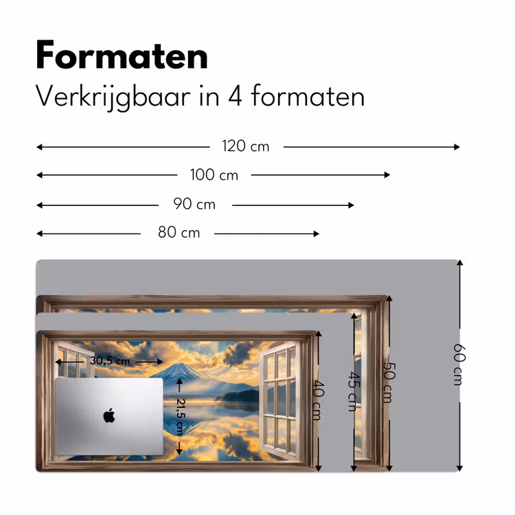 Doorkijk - Landschap - Bergen - Uitzicht - Raam Muismat XXL klein -sfeer5