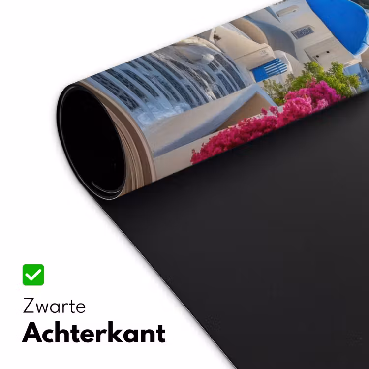 Doorkijk - Santorini - Landschap - Blauw - Grieks Muismat XXL klein -sfeer2