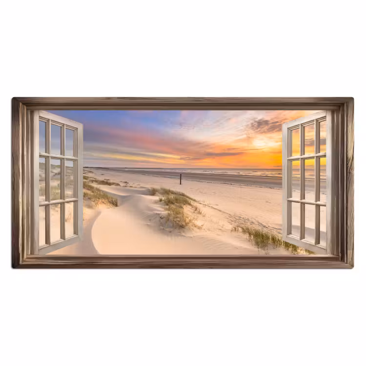 Doorkijk - Strand - Duinen - Natuur - Landschap Muismat XXL klein -3d_leeg