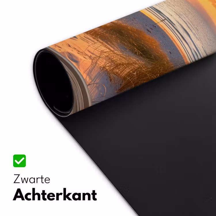 Doorkijk - Strand - Duinen - Zonsondergang Muismat XXL klein -sfeer2