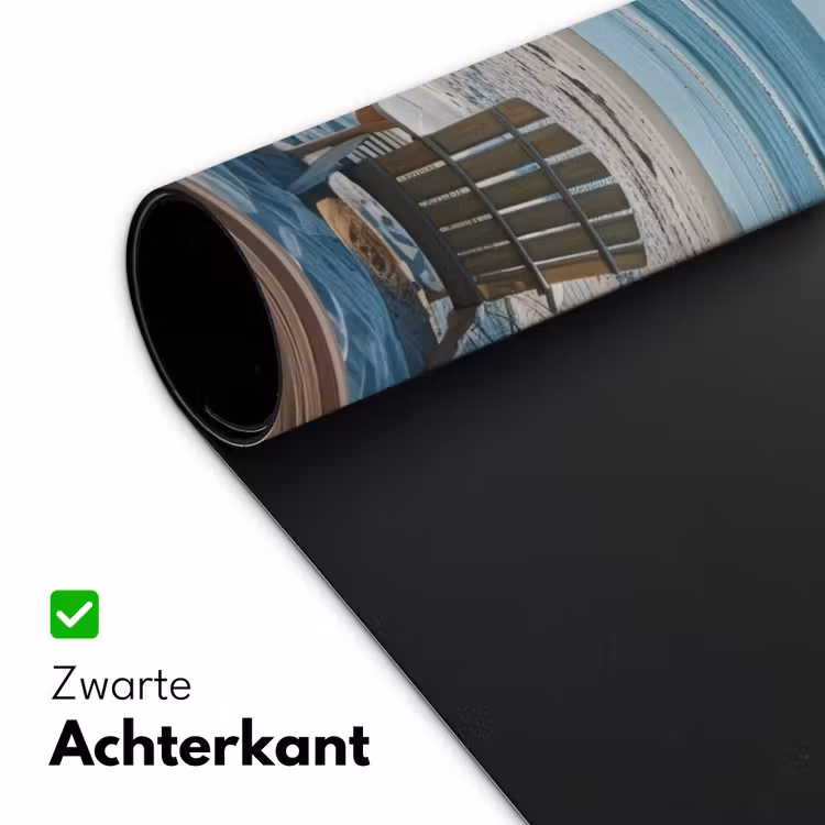 Doorkijk - Strandstoelen - Duinen - Zee - Natuur Muismat XXL klein -sfeer2