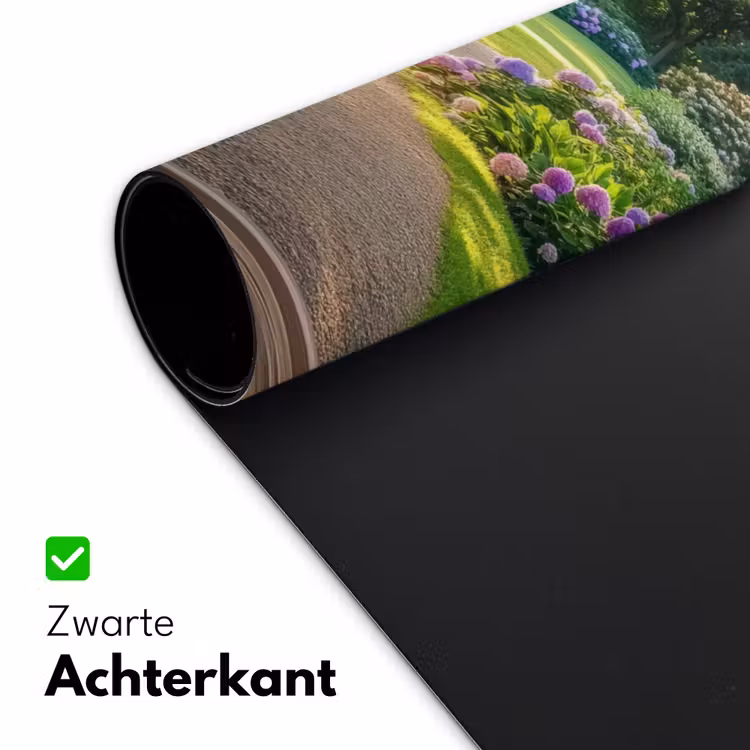 Doorkijk - Tuin - Raam - Hortensia - Bloemen Muismat XXL klein -sfeer2