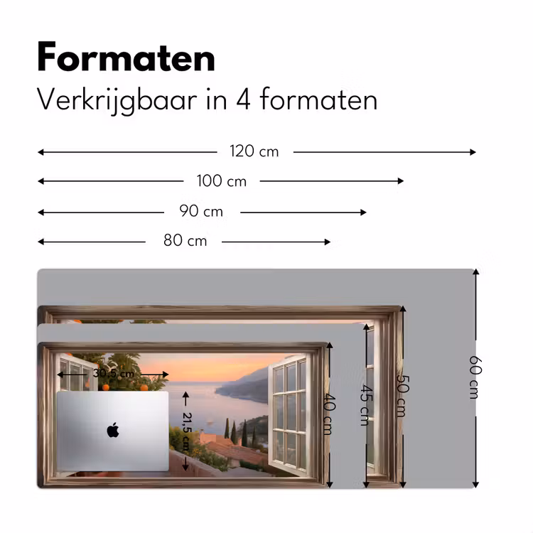 Doorkijk - Uitzicht - Meer - Landschap Muismat XXL klein -sfeer5