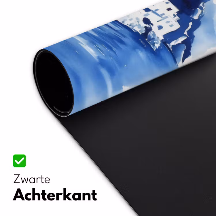 Dorp - Rotswand - Roeiboot - Water Muismat XXL klein -sfeer2