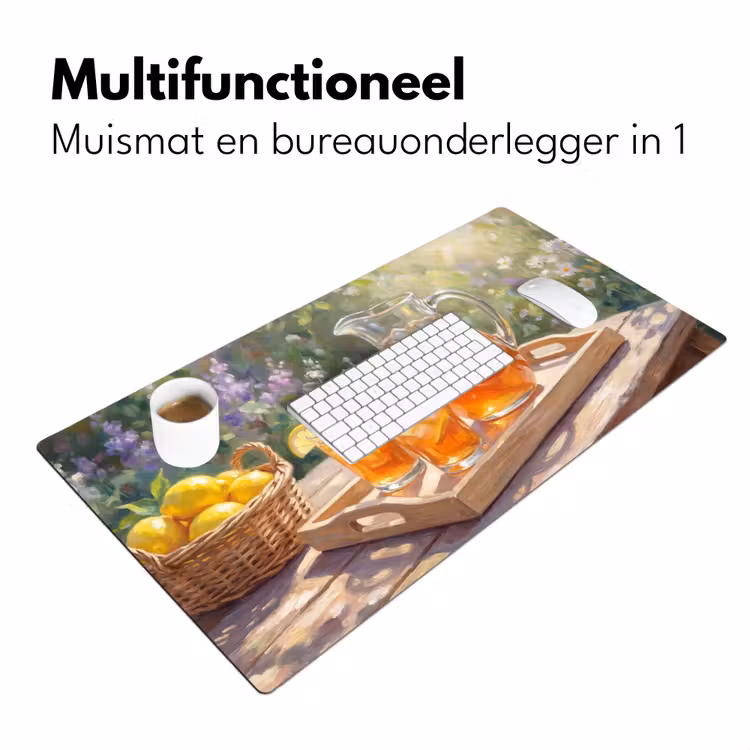 Drank - Citroen - Zomer - Tuin - Geel Muismat XXL klein -sfeer4