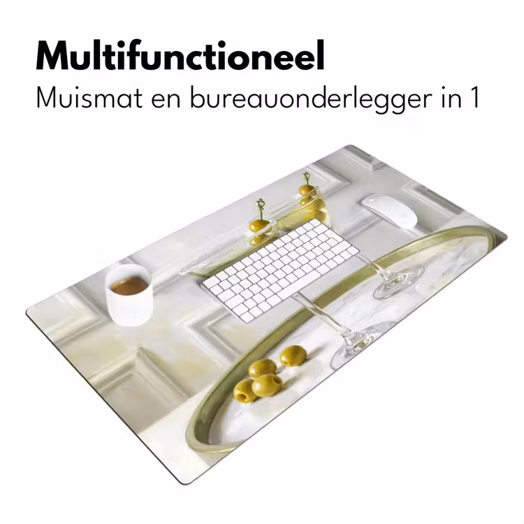 Drank - Martini - Olijven - Modern - Wit Muismat XXL klein -sfeer4