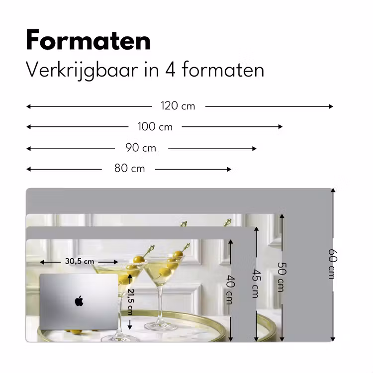 Drank - Martini - Olijven - Modern - Wit Muismat XXL klein -sfeer5